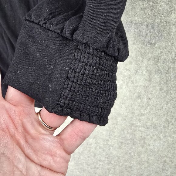 Chicos Black Long Sleeve Top With Ruched Cuffs - Picture 5 of 7